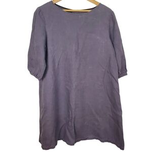 CHALK Linen Dress. Grey. SMALL